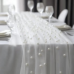 ruban table blanc translucide rose rouge noël saint valentin mariage festif decorative polyester