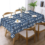 nappe table bleu marine logo ricard moderne imperméable résistance taches 66x183cm