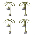 rubans rideaux modernes vert olive rose pâle gris clair franges tissu opaque