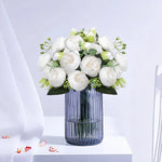 Bouquet artificiel péonies hortensia rose blanc violet décoration intérieure classique salon chambre