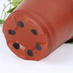 pots fleurs plastique rouge brun moderne grille drainage 10cm 12cm 9cm