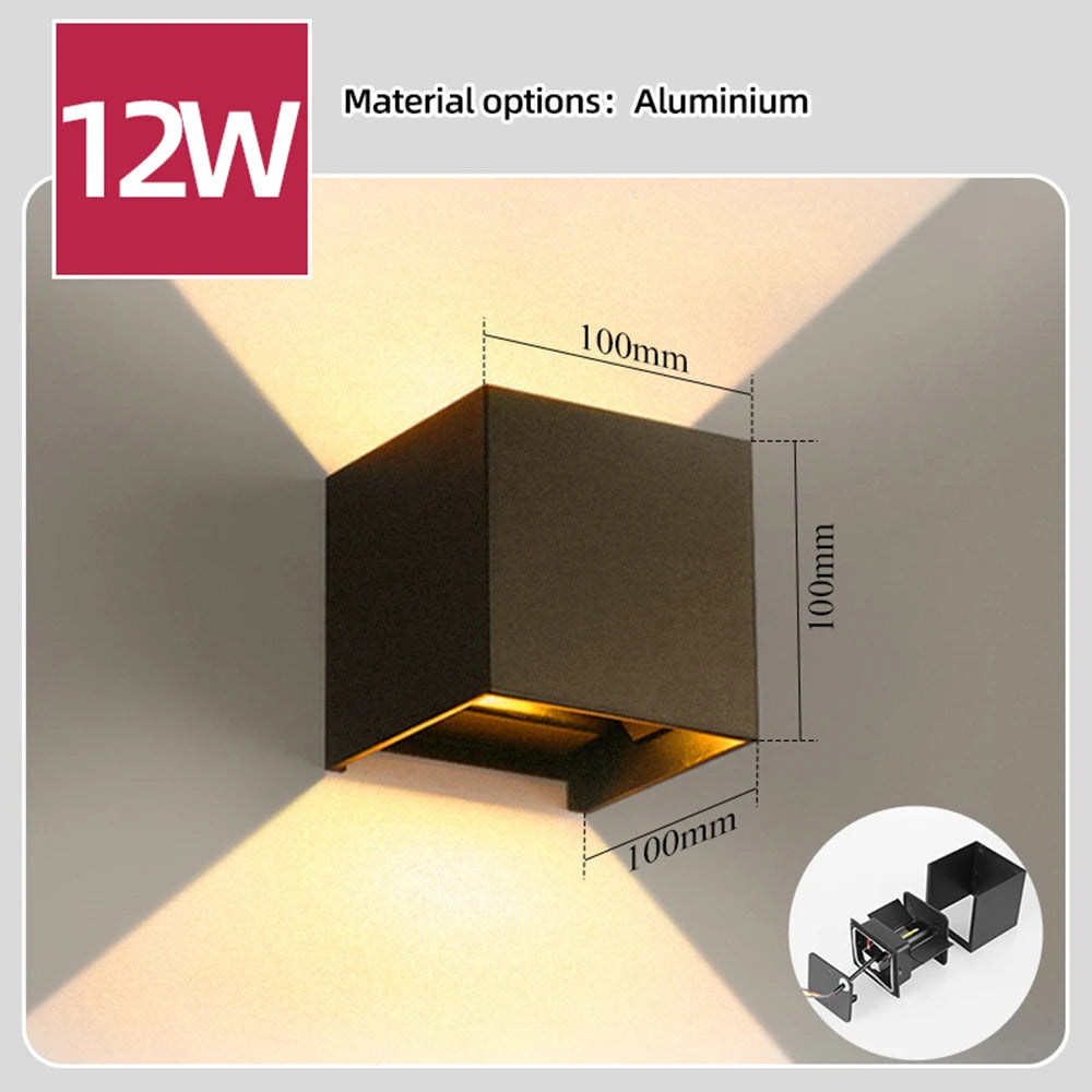 applique murale led moderne noire blanche minimaliste salon chambre cuisine étanche ip65