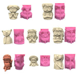 cache pot silicone forme figurine personnages accessoires floraux rose beige vert mignon decoratif