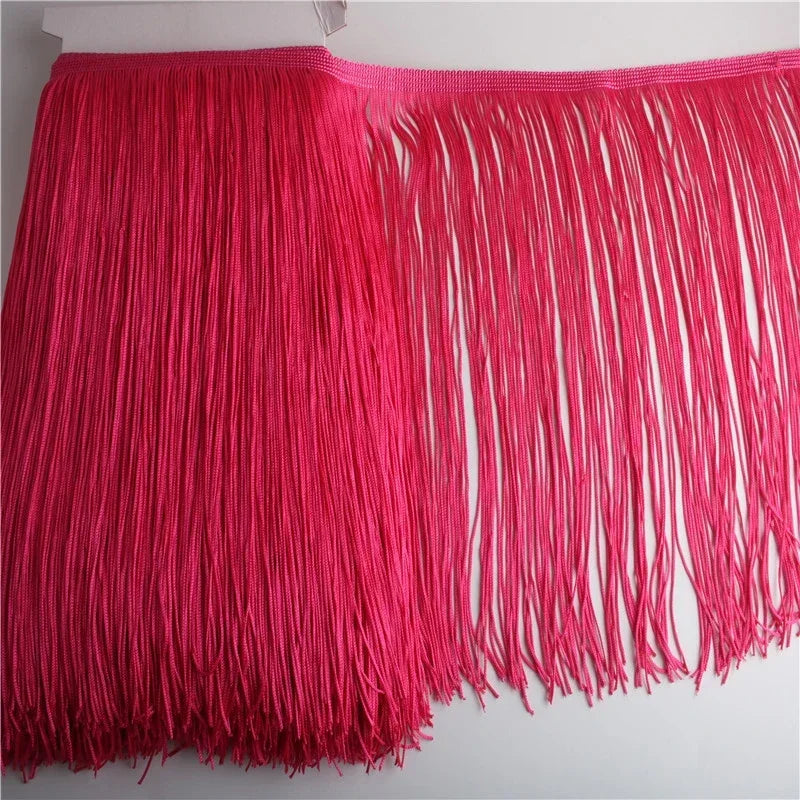franges dentelle polyester jupe danse latine decoration partie moderne rouge noir vert bleu violet