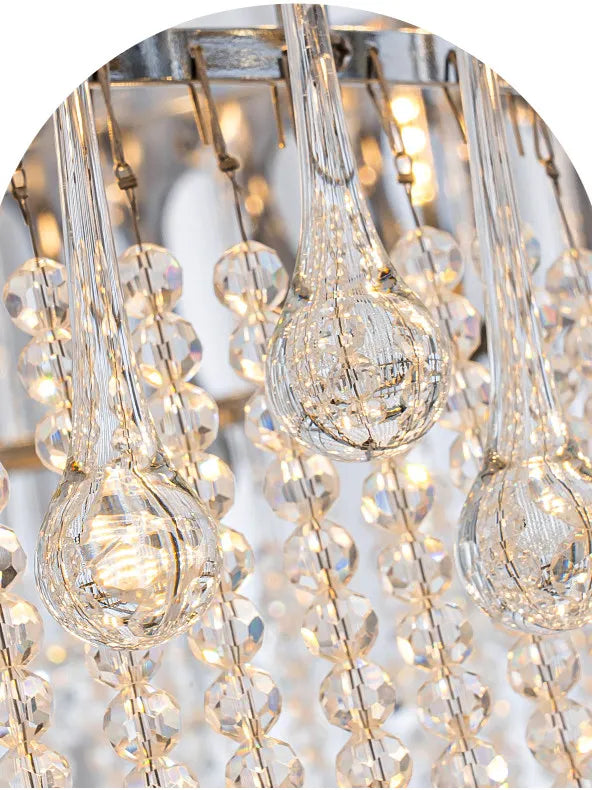 lustre cristal transparent argenté géométriques classique facile chambre salon