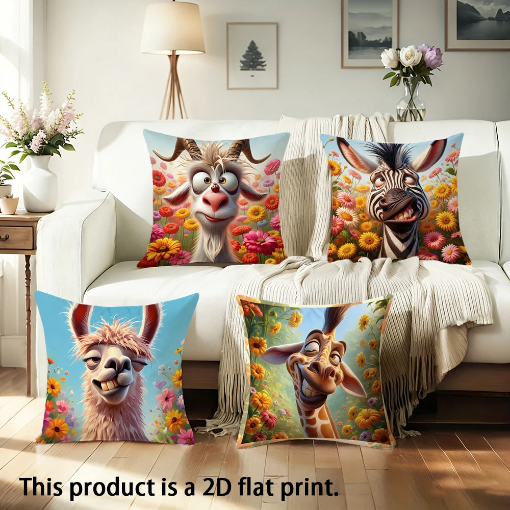housse coussin motif animaux floral multicolore décoration intérieure voiture 100 polyester 40x40cm 45x45cm 50x50cm