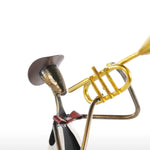 décorations métalliques jazz vintage figurines musiciens instruments saxophone guitare trompette rouge