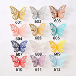 papillons décoratifs transparents artisanal adhésif jaune gris bleu vert rose violet doré rouge blanc
