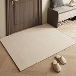 tapis d'accueil beige clair moderne rayures horizontales antidérapant salon entrée maison décoratif polyester
