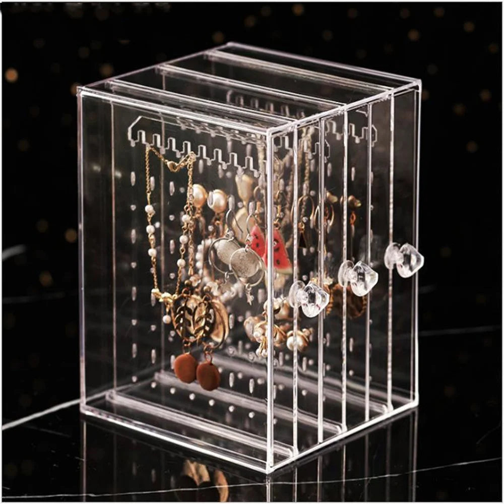 boîte bijoux transparente moderne boîtes rangement acrylique organisateur colliers boucles d'oreilles