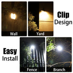 lampe solaire clip noir moderne détecteur mouvement modes sécurité extérieure led ip65 étanche abs