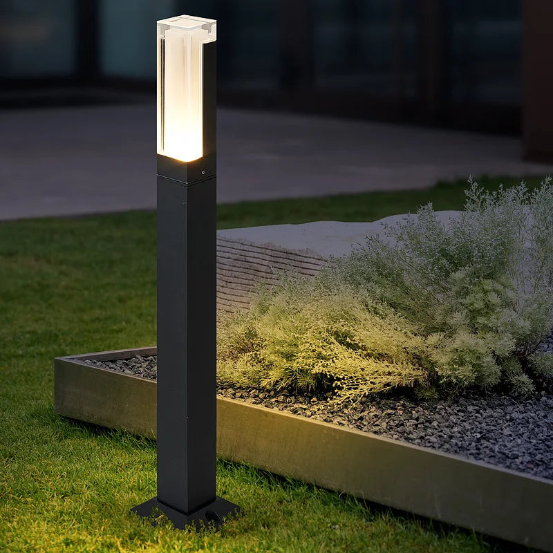 lumière solaire moderne noire ip65 40cm 60cm led jardin extérieur