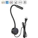 lampe murale led blanche moderne aluminium interrupteur cable chambre salon cuisine