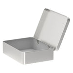 boîte rangement métal argenté moderne boîte cosmétique storage box respectueux environnement 95x70x25mm
