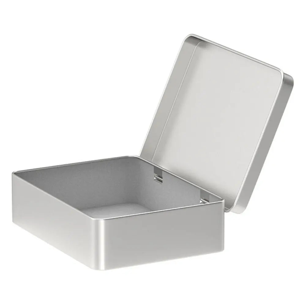 boîte rangement métal argenté moderne boîte cosmétique storage box respectueux environnement 95x70x25mm