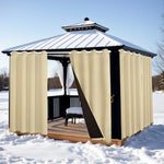 rideau pergola blackout polyester quilté moderne extérieur beige noir