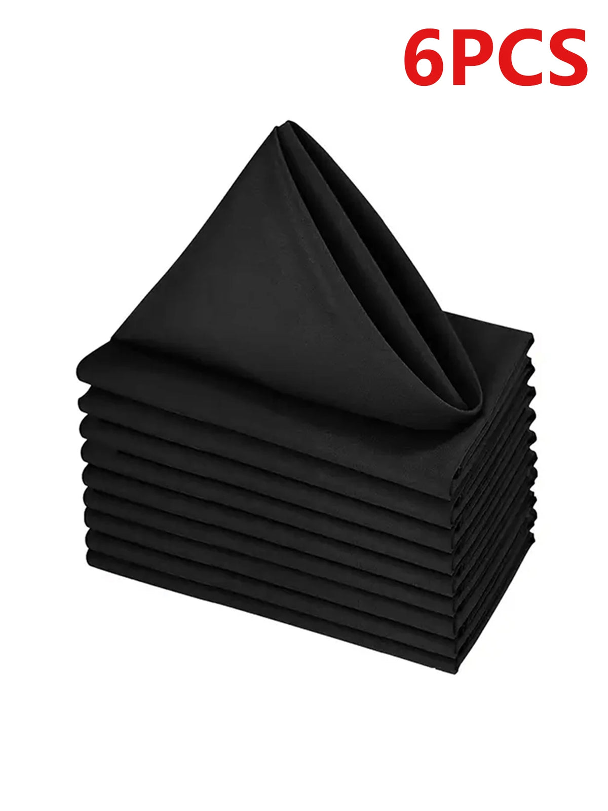 serviettes table polyester 40x40cm blanc noir unies réutilisables lavables anneau métallique durable classique