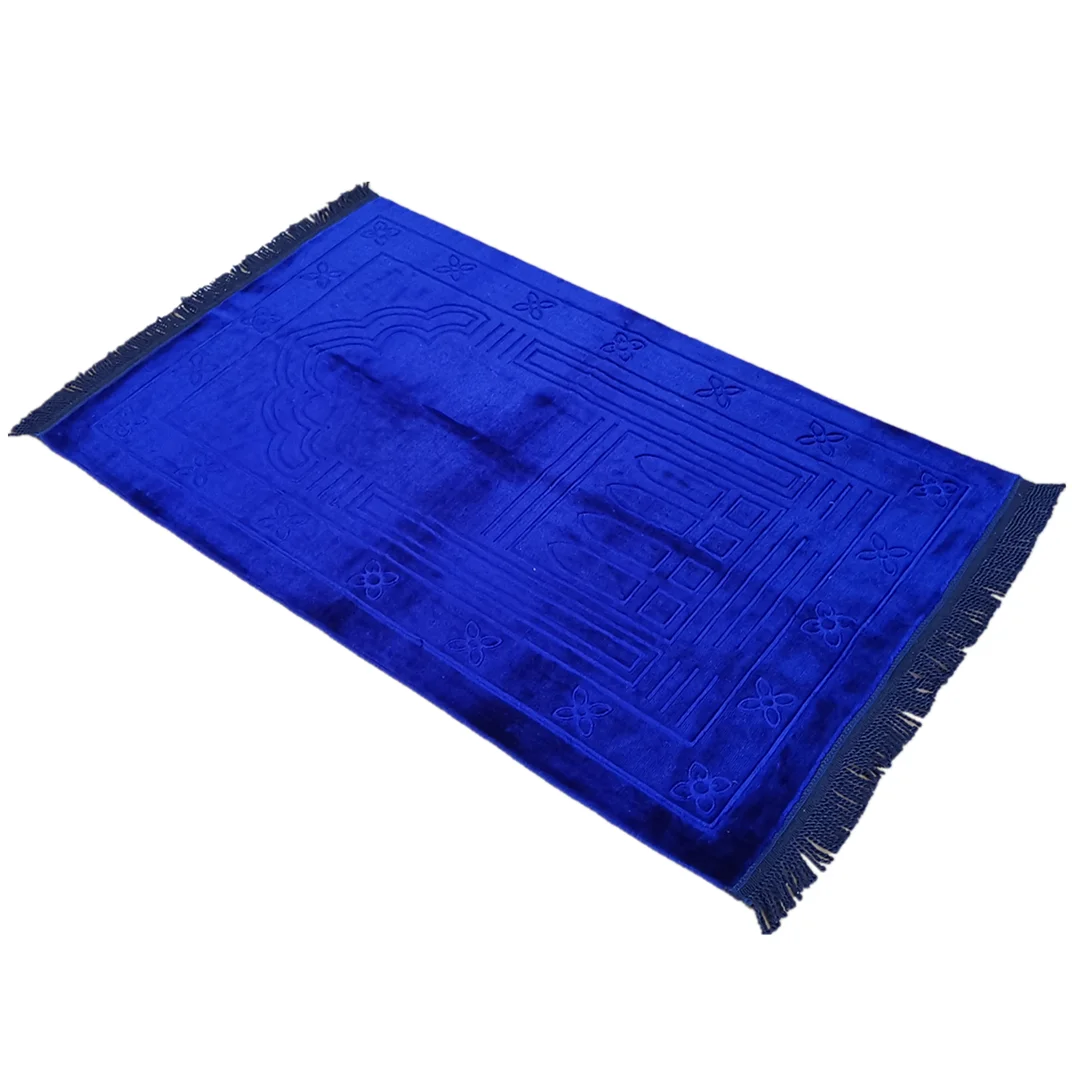 tapis prière polyester velours motifs géométriques floraux gris bleu vert violet moderne élégant İslam