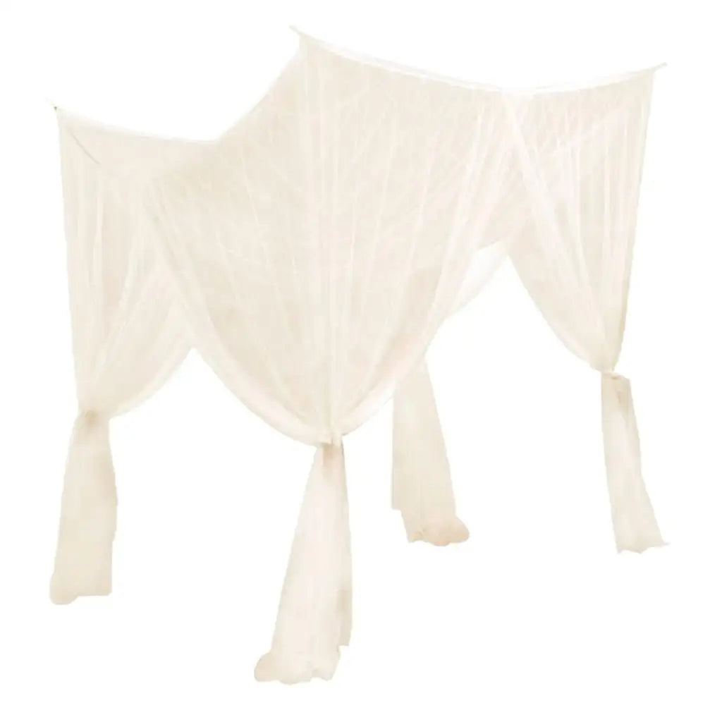 rideau lit transparent bohème tissu plissé franges romantique polyester blanc camping chambre