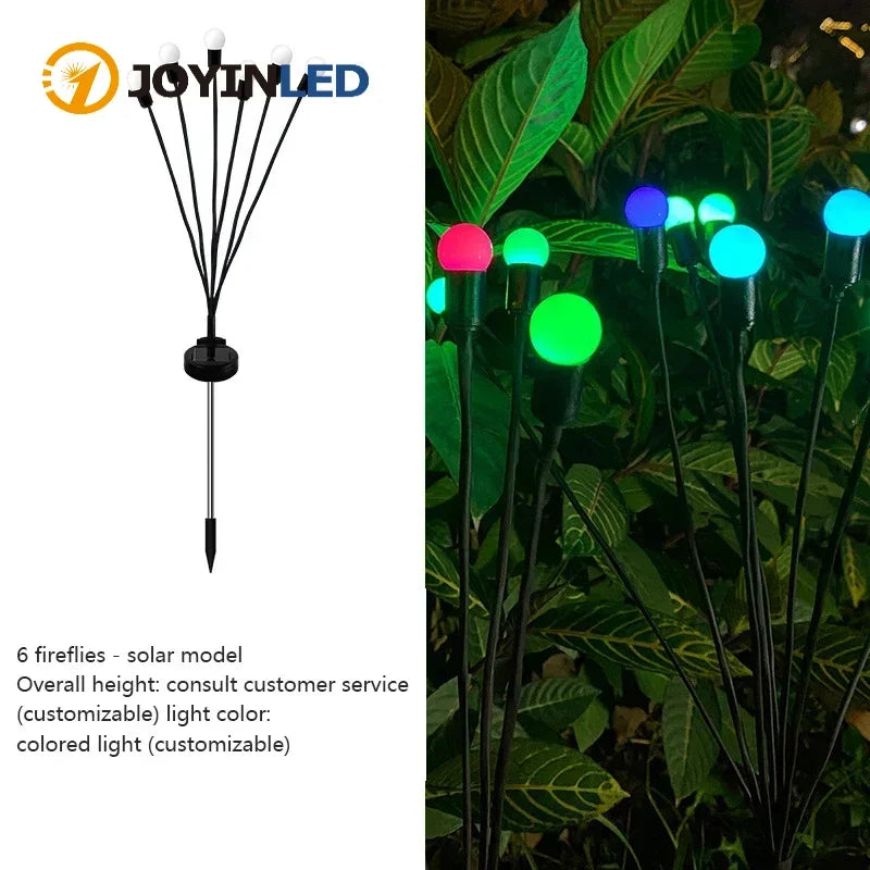 lampe solaire jardin multicolore moderne sphères colorées tiges noires autoinstallationextérieur
