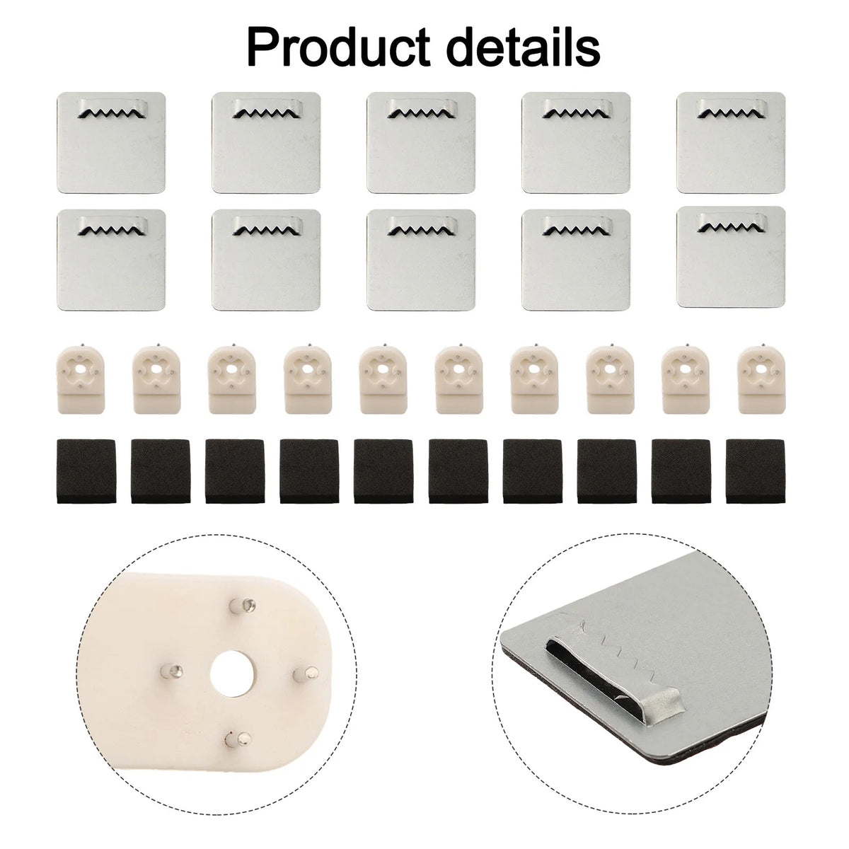 clips fixation blancs noirs supports organisation salle bains modernes utilisation multiple acier inoxydable clips