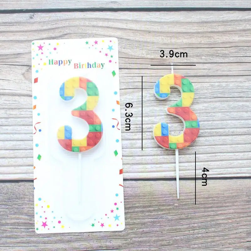 bougies anniversaire chiffres couleurs construction blocs decorative enfantine pique số đến