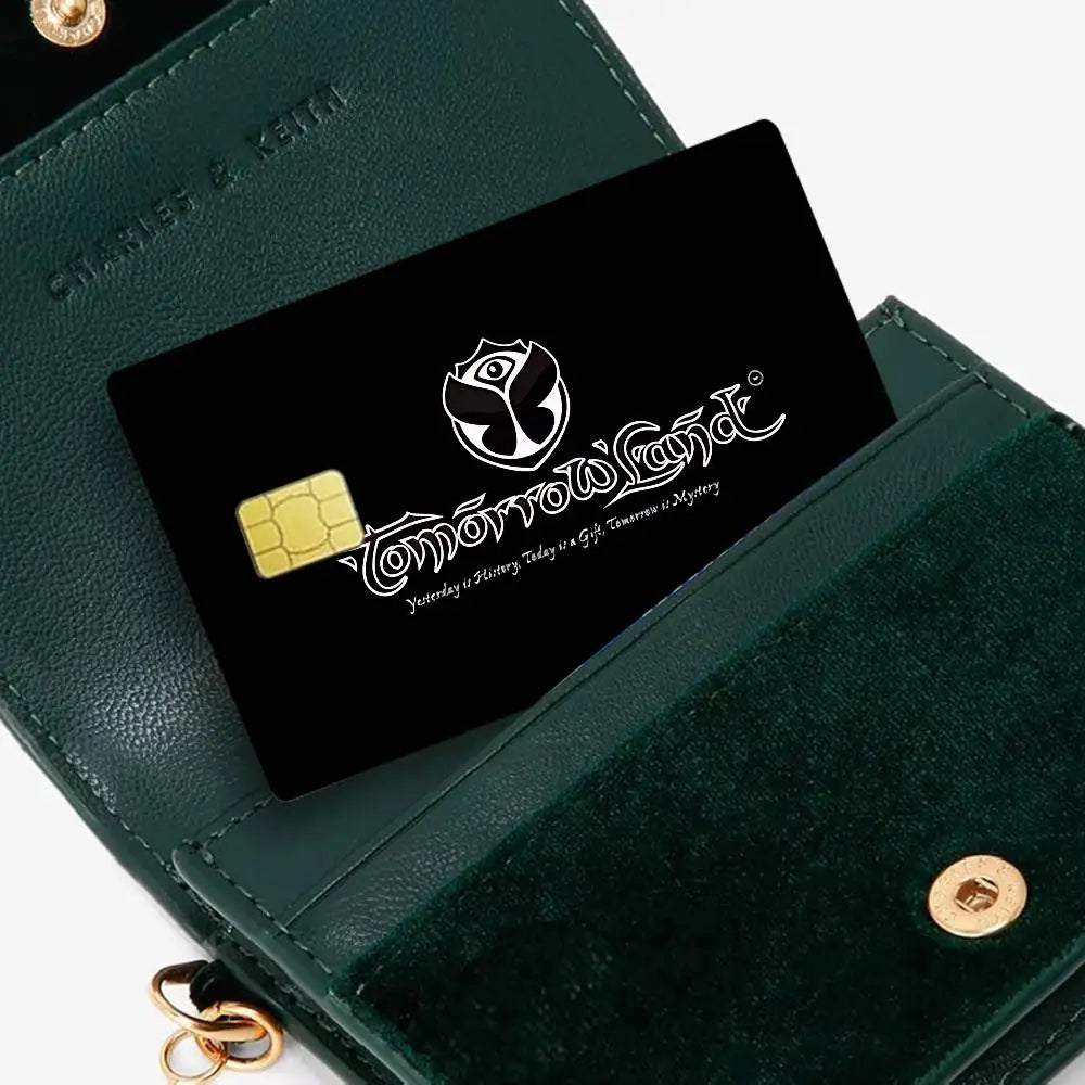 protection carte bancaire sticker logo tomorrowland music noir moderne minimaliste