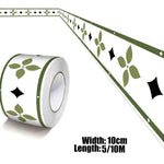 ruban decoratif autoadhésif moderne motif floral blanc vert noir deco salon