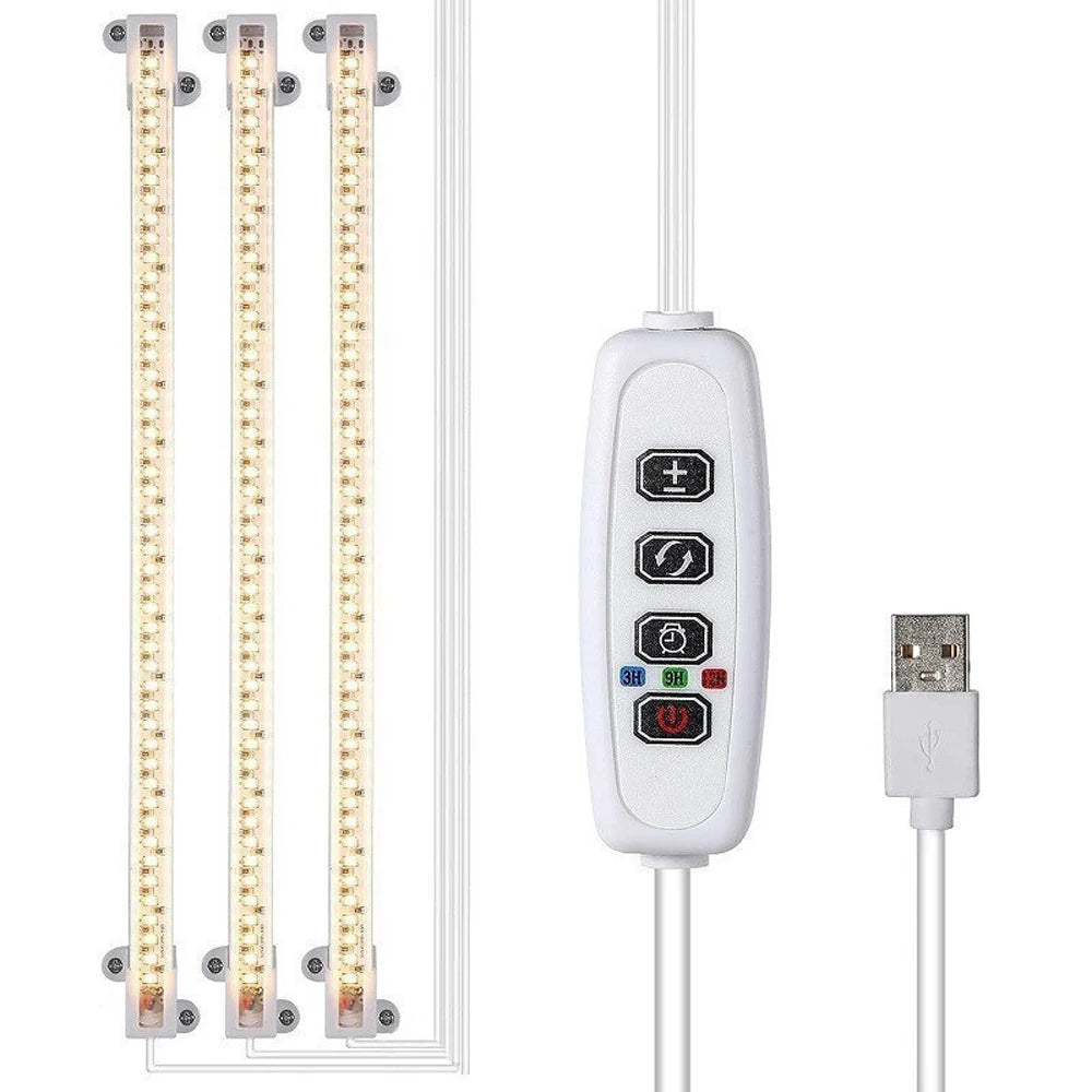éclairage led plante blanc moderne clips commande luminosité câble usb 183cm