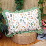 taies d'oreiller coton motif floral blanc vintage animaux campagnard imprimées douces qualitative