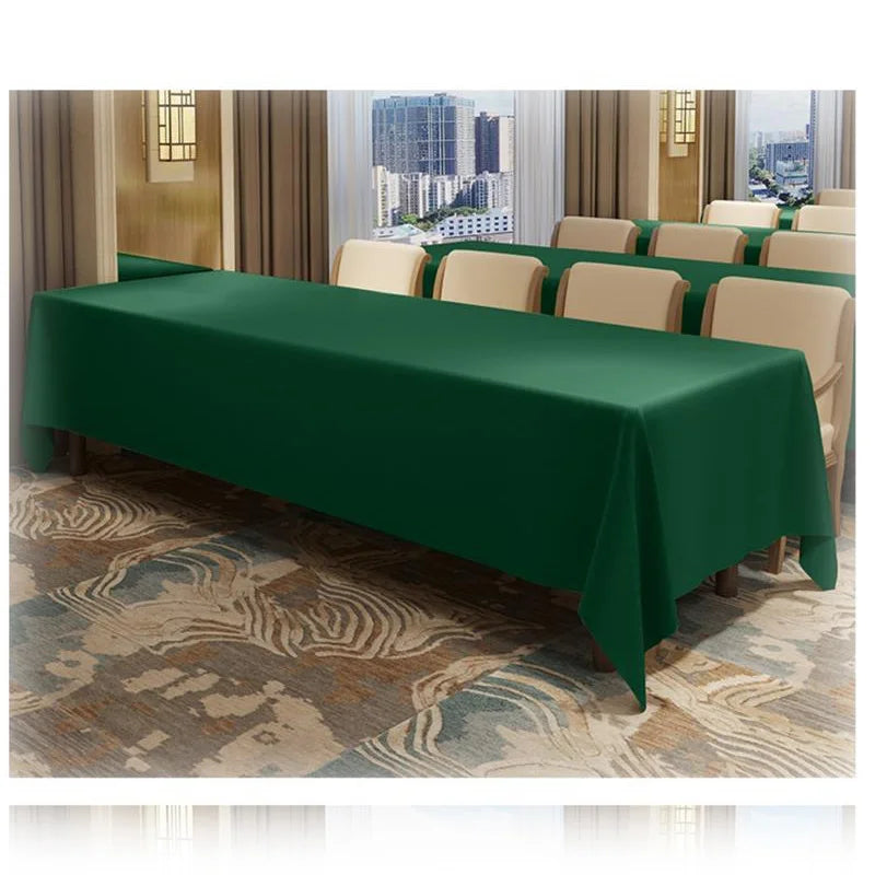 nappe vert foncé unie polyester table moderne réutilisable lavable machine occasionnelle festive