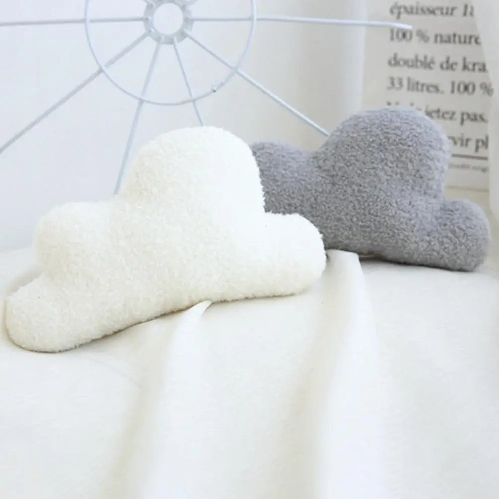 coussin nuage gris doux moderne literie corps blanc fourré oblong coton polyester