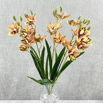 bouquet fleurs artificielles orchidée cymbidium violet rose décoration maison mariage intérieur moderne