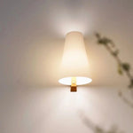 lampe murale moderne minimaliste abatjour blanc support marronclair éclairage quotidien mur applique unelampe LED