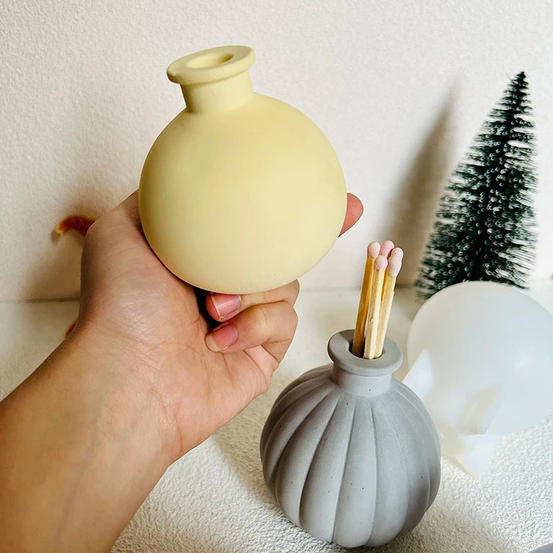 vases silicone rayés blanc gris jaune rose pâle moderne minimaliste