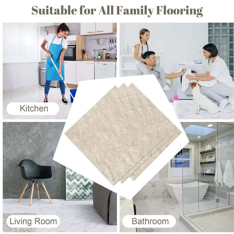 carrelage auto adhésif marbré moderne beige gris noir bois foncé 30x30cm