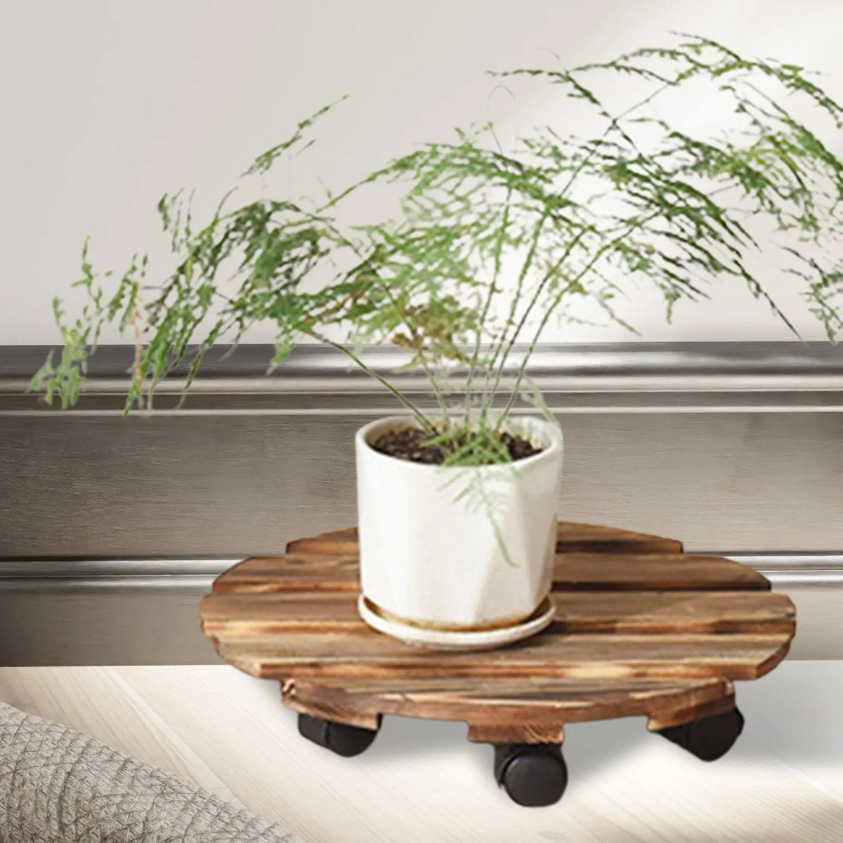 Plateau mobile pour pot de fleur avec roulettes