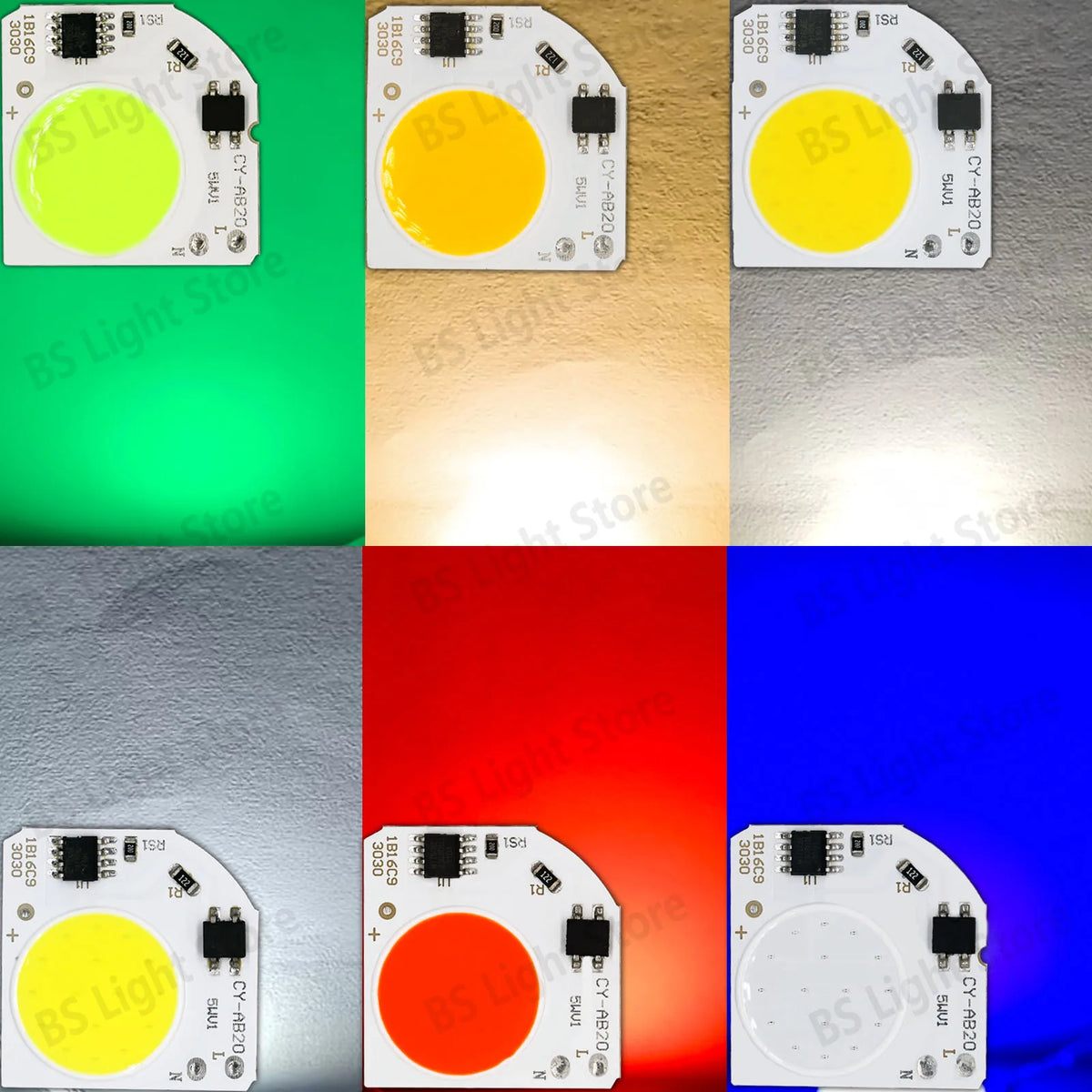 LED Chip 5W Blanc Vert Rouge Bleu 30mm Circulaire Moderne Technologie Intérieure Décoration Fixation