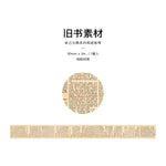 ruban adhésif vintage rétro motifs anciens chiffres lettres opacité beige noir scrapbooking diy