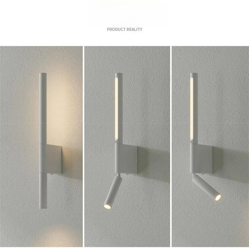 lampe murale moderne minimaliste réglable blanc noir contemporaine fixée mur led