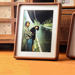 cadre photo bois naturel classique fixation papier blanc décoration mur