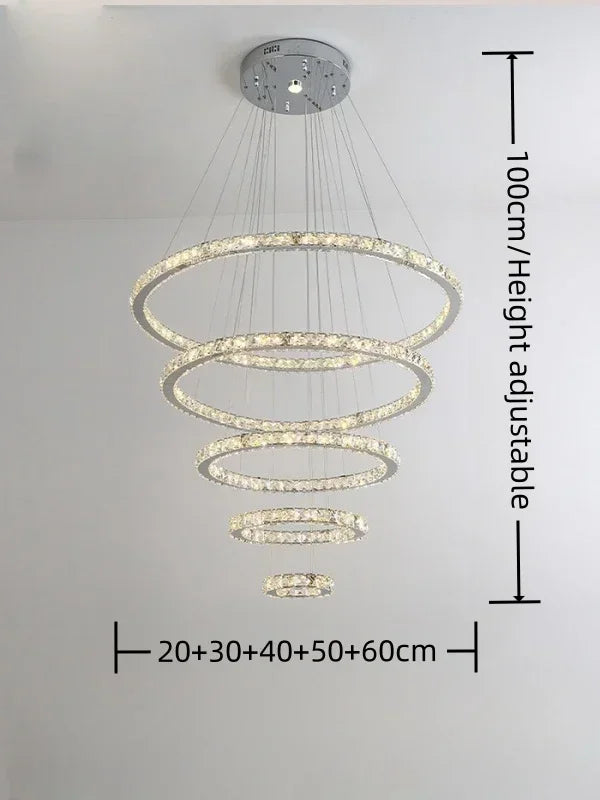 suspension lumineuse moderne acier inoxydable blanc noir strass brillant 2000 82000 lumens 90 260v