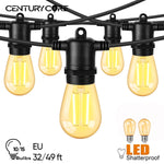 guirlande lumineuse led jaune 10m 10ampoules extérieur imperméable jardin festive