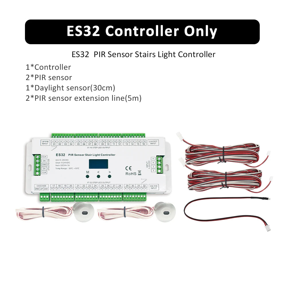bande led multicolore contrôleur es32 capteur mouvement pIR 5m ligne continue moderne adhésif interrupteur