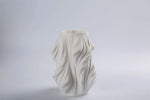 Vase contemporain porcelaine blanche noire bleue plissé moderne simple decoration table