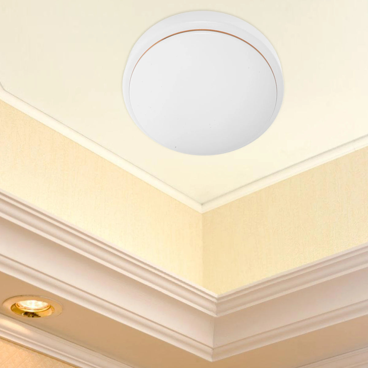 luminaire encastré moderne plaque blanche ronde minimaliste 25x4cm chambre salon