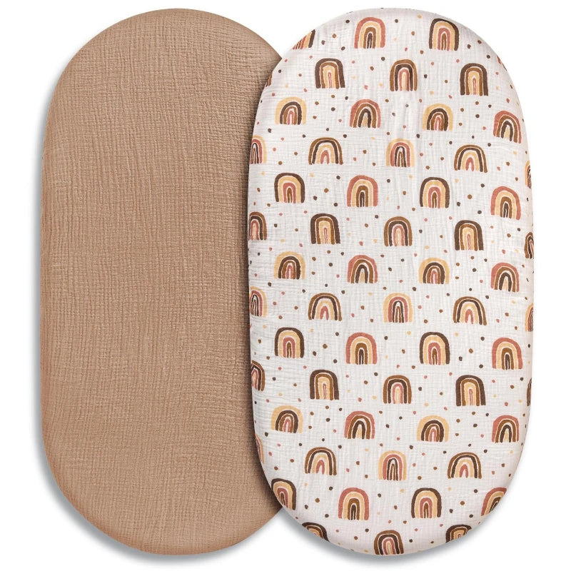 matelas bébé ovale texturé gaufré couverture drap béton arc ciel naturel minimaliste