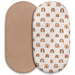 matelas bébé ovale texturé gaufré couverture drap béton arc ciel naturel minimaliste