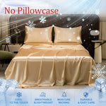 drap lit ajusté soie glacée uni satiné chambre moderne confortable frais