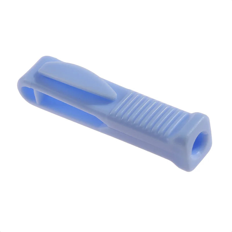 outil déballage ampoules blanc bleu rose rayures verticales pratique ergonomique respectueux environnement